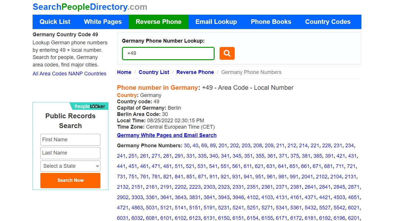 Germany Reverse Phone lookup 49, Number Search